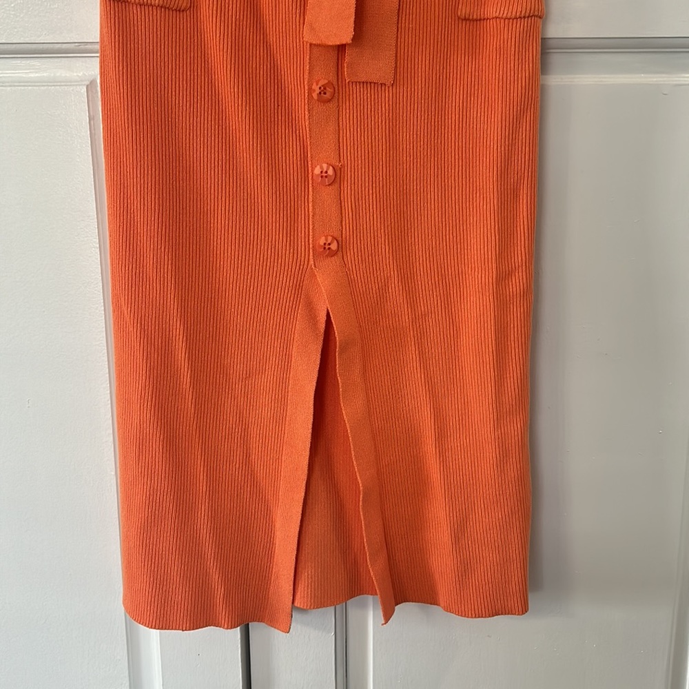 JLUXLABEL knit high waist skirt in light orange - Picture 4 of 10